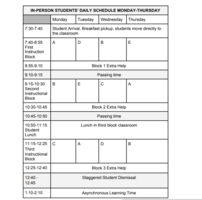 Three Block Schedule after February Vacation